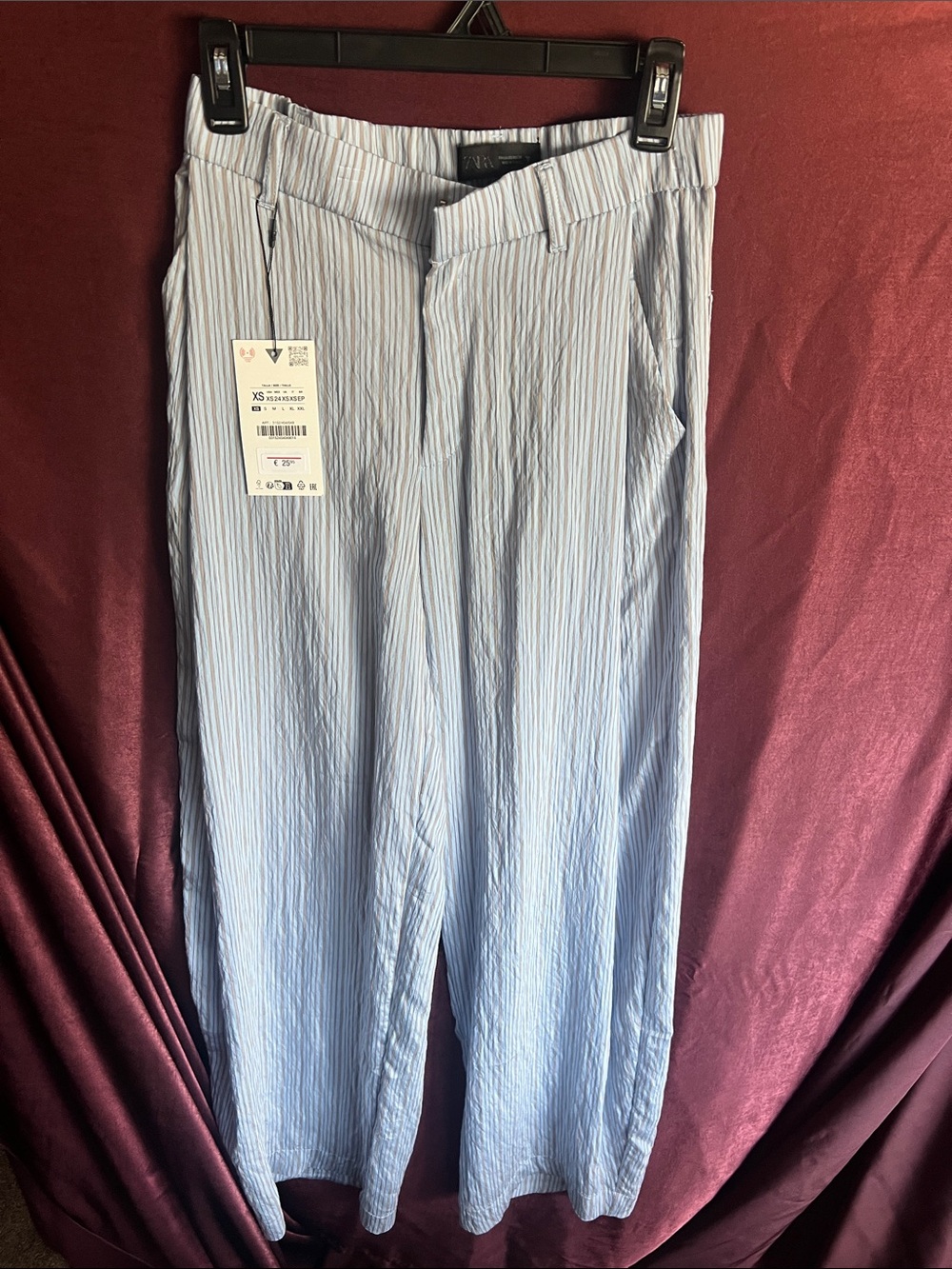 Men's Light Blue Pinstripe Dress Pants